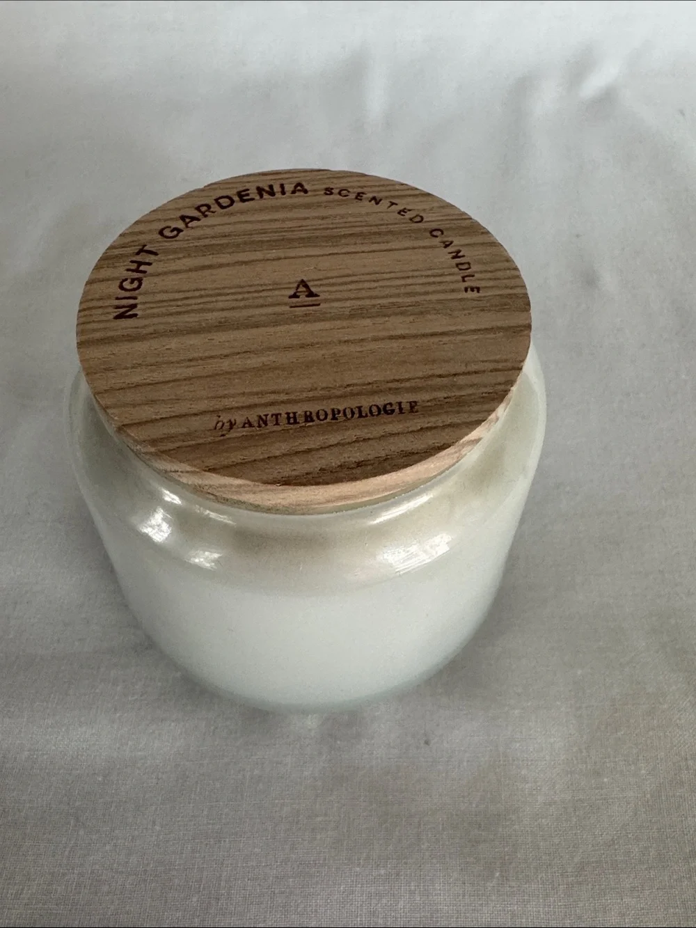 Anthropologie Night Gardenia Small Candle with Wooden Lid